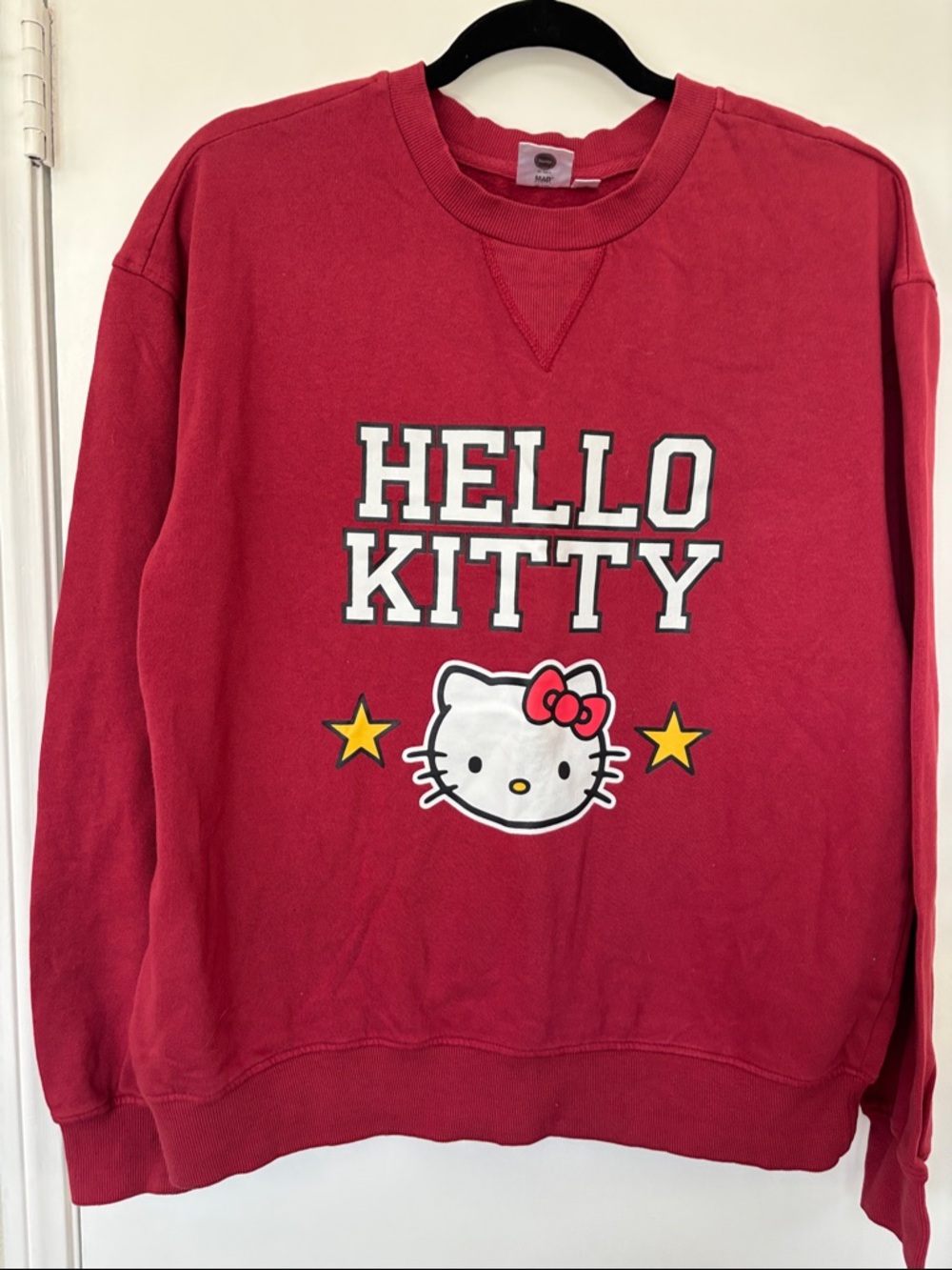 Hello Kitty Red Sweatshirt with White & Yellow Graphic